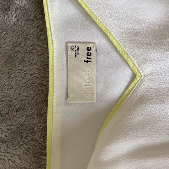 Aritzia Wilfred Free White/Neon Yellow Slip Dress - Picture 5 of 5